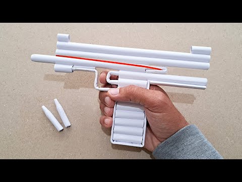 DIY - A4 KAĞITTAN MERMİ ATAN UZİ SİLAHI NASIL YAPILIR - ( Çok Güçlü ! )