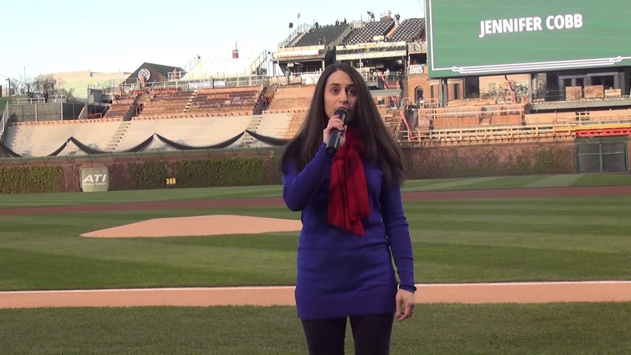 National Anthem at the Cubs Game 2015 Jennifer Cobb YouTube