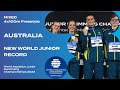 New World Junior Record Mixed 4x100m Relay World Aquatics Junior Swimming Championships 2023 New World Junior Record Mixed 4x100m Relay World Aquatics Junior Swimming Championships 2023