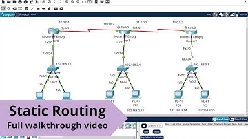 How to configure static routing between routers in CISCO Packet Tracer using CLI