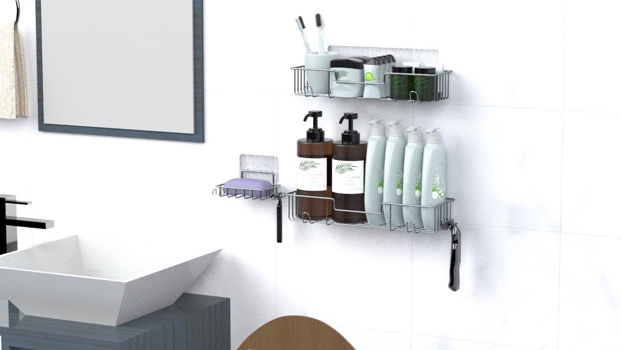 Adhesive Shower Shelves Soap Dish Holder Installation Removal