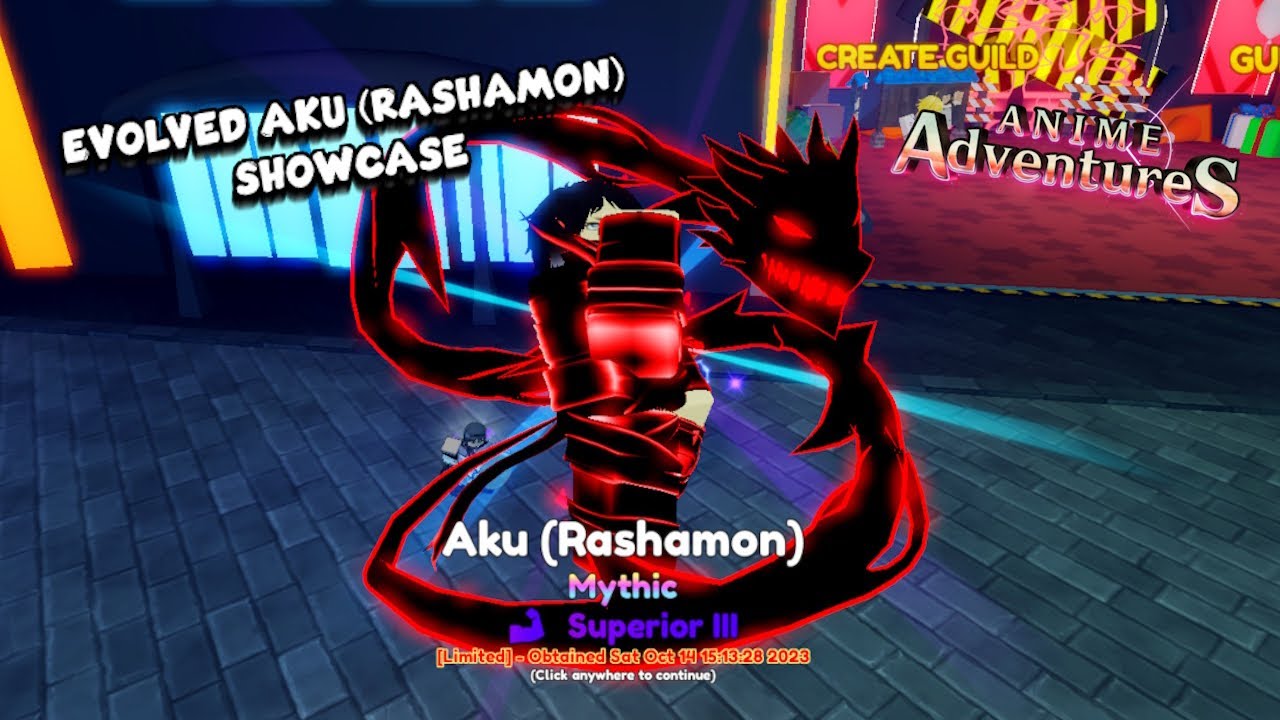 INSANE DMG Evolved Aku (Rashamon) Showcase Anime Adventure [Roblox] 