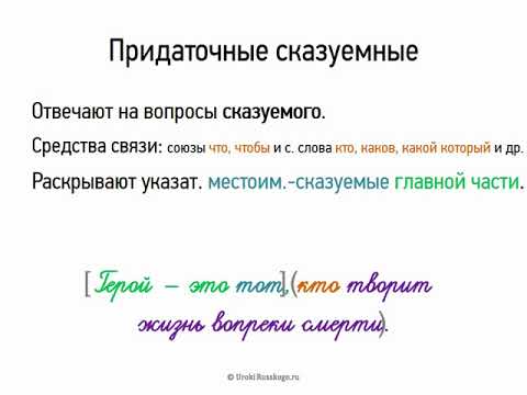 Придаточные сказуемые (9 класс, видеоурок-презентация)