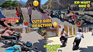 Cute Girl Crazy Reaction 😳 || Ya Kya Hogya Road Pe 😔 || Kid Want Ride 🏍️ || Kawasaki H2r