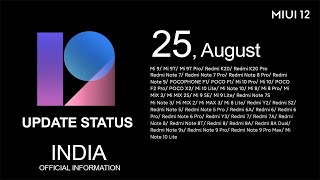 MIUI 12 INDIA: 25 AUGUST OFFICIAL RELEASE STATUS INFORMATION