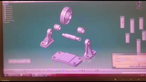 CATIA V5 EXPLODED BELT ROLLER SUPPORT ANIMATION