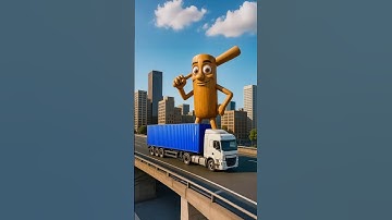 Evolution of a rusty robot in the forest into a giant Tung tung tung Sahur on a truck