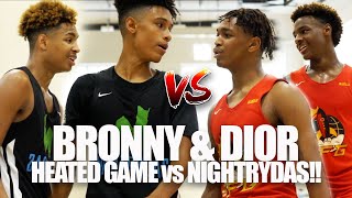 Bronny \& Dior HEATED MATCHUP vs NASTY NIGHTRYDAS SQUAD!! | CRAZY Double Overtime at Peach Jam