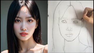 How to draw human faces - Loomis method - Hirai Momo - Aleeza Atif - Aleezay Da Vinci.