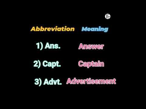 English Word Series By Kids Learning | abbreviation word meaning and