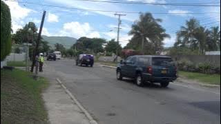 Obama's motorcade on Mona Road, Jamaica