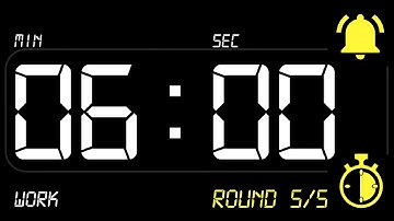 ⏰ INTERVAL [6x1] Timer 6 Minutes WORK / 1 Minute REST ((BEEP)) 🔔 - Countdown with Alarm