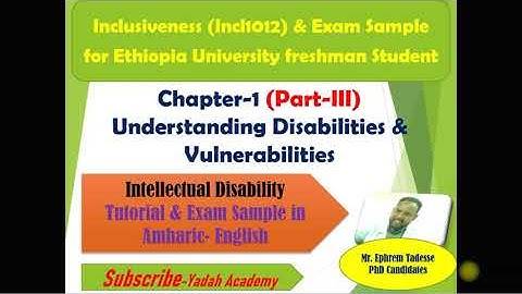 Inclusiveness Chapter 1 part III Tutor in Amharic