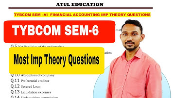 TYBCOM SEM-6 FA || Most Imp Theory Questions || Atul Sir