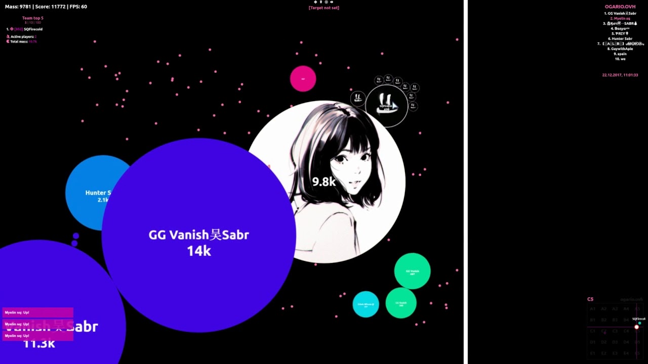 Agar.io - Duo Takeover #13 vs Sabr Quad - Mugge & Coldfire