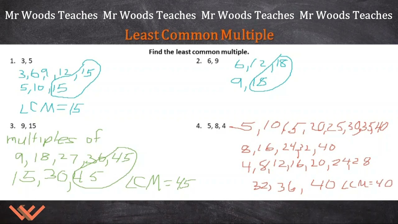 Mr Woods Teaches | Middle School Math Survival Guide | Least Common Multiple 
