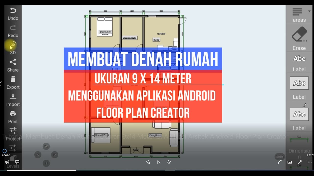 Tutorial Membuat Denah  Rumah  Ukuran 9x14 Meter di Aplikasi  