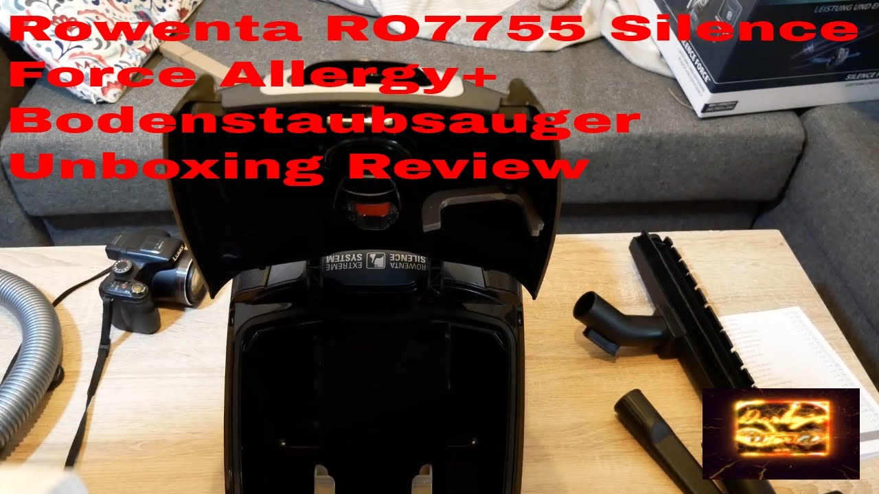 Rowenta RO7755 Silence Force Allergy+ Bodenstaubsauger Unboxing Review -  YouTube