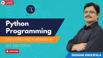 15 Data types and Variables III| List, Tuples| Python Programming for GATE DA|MACSGATE| Sridhar
