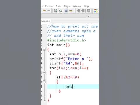 how to print all even numbers upt o n | #cprogramming #codetutorial # ...
