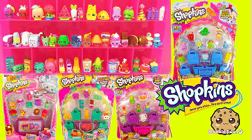 Shopkins 12 Packs with Blind Bags Season 1 , 2 , 3, 4 and Collectors Case - Cookieswirlc Video