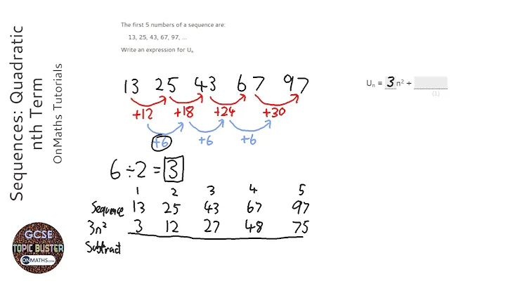 Sequences: Quadratic nth Term (Grade 8) - OnMaths GCSE Maths Revision