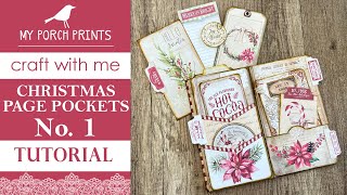 Craft With Me!🤍🎅 CHRISTMAS PAGE POCKETS No. 1 | Folio | My Porch Prints Junk Journal Tutorials