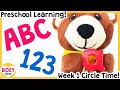 Toddler learning  preschool circle time wk 1  2 year old 3 year olds 4 year old boey bear