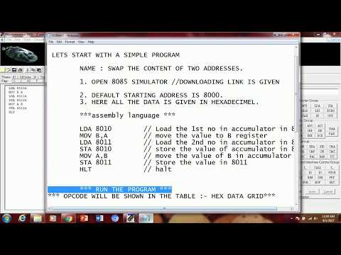 SWAPING OF TWO NUMBERS USING 8085 MICROPROCESSORS SIMULATOR