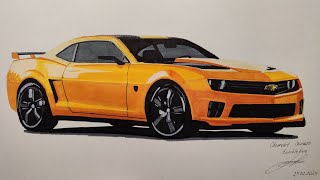 Drawing Chevrolet Camaro "Bumblebee"