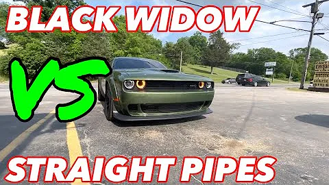 Dodge Challenger Hellcat 6.2L HEMI BLACK WIDOW RACE VENOM Vs STRAIGHT PIPES!