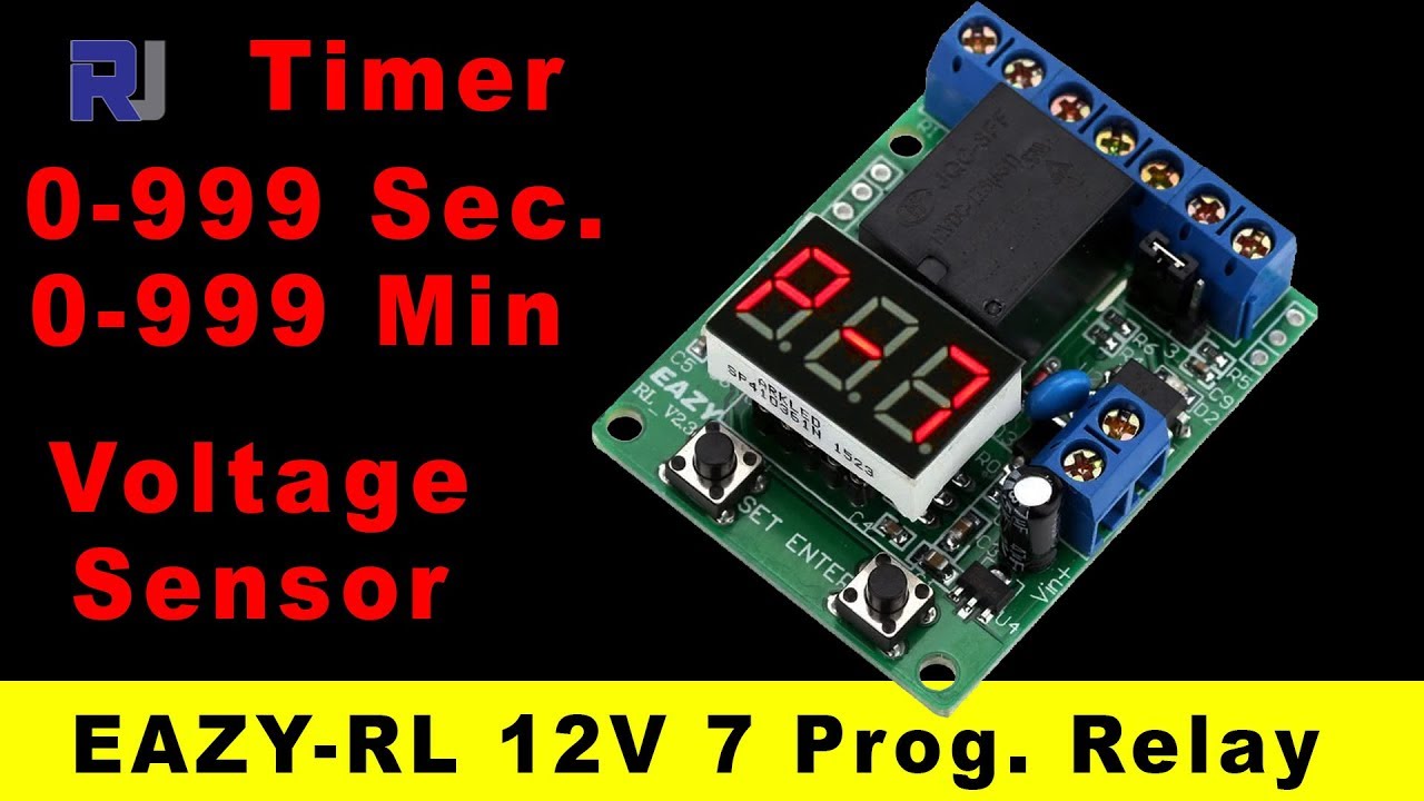 DROK 0.1s to 999min Adjustable Electric Timer Relay DC 12V 50mA Digital Delay Relay 4-Mode On-Off Delay Timer Switch Multifunctional Automotive Relay Cycle Time Delay Module with LED Display 