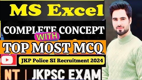 MS Excel with Top Mcqs  | JKP Const Posts #india #jkssb #computer #ssc #constable#jkp#jkpsi #ssc