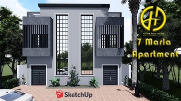 Sketchup Speed Build Small Apartment I Front Elevation
