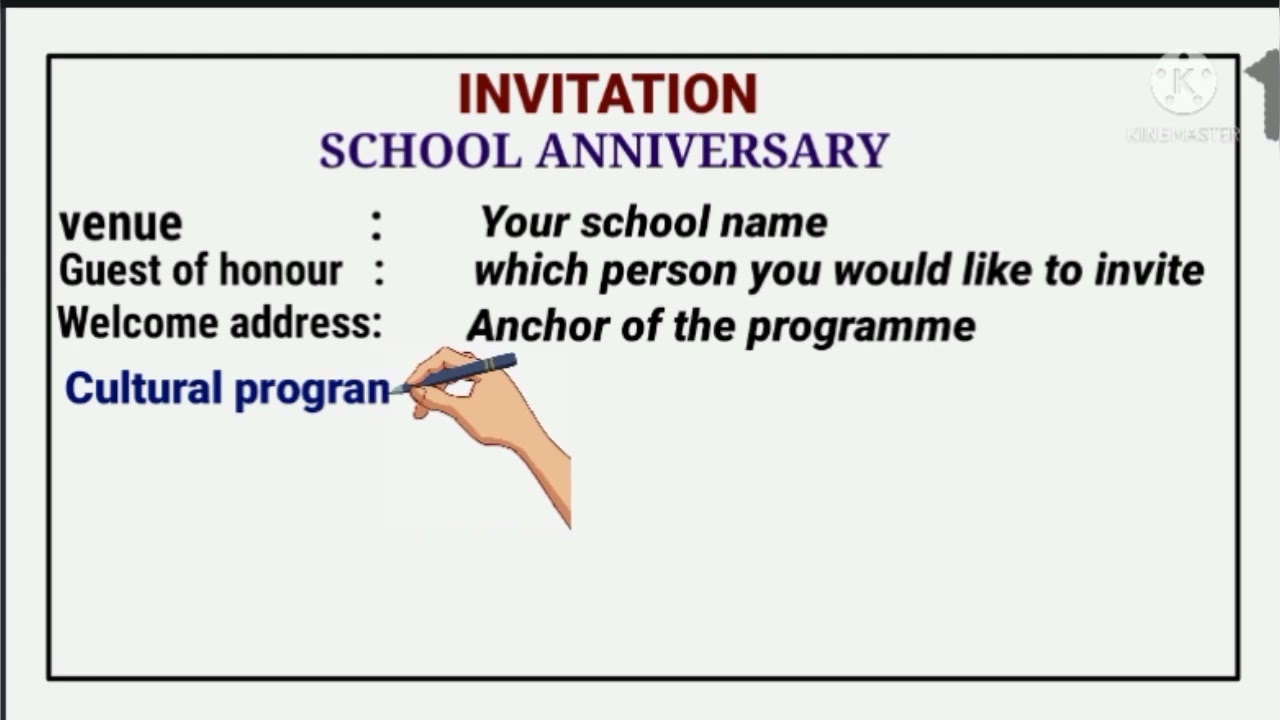 Class 6 English language Writing Skills Invitation School