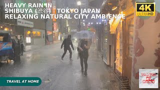  4K Hdr Walk In The Heavy Rain In Shibuya 渋谷 Tokyo Japan Relaxing Natural City Ambience