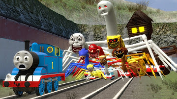 Building a Thomas Train Chased By All Cursed Thomas Army in Garry