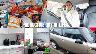 Productive Day In Life | car wash, grocery haul, laundry, Hair care...