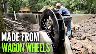 Installing the Water Wheel for HYDRO POWER @ the Off Grid Cabin!! EP #25