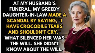 At my husband's funeral, my greedy daughter-in-law made a scandal by saying, I have crocodile tears