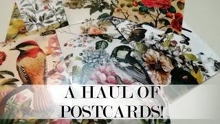 Mixed Media Art - A HAUL OF POSTCARDS - front and back printable postcards