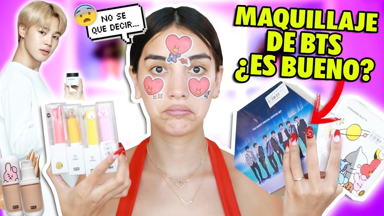 PROBANDO MAQUILLAJE COREANO DE BTS!! ¿VALE LA PENA?😰+ SORTEO! | Claudipia