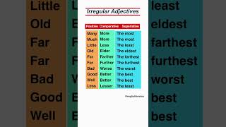 Irregular Adjectives in English #englishlanguage