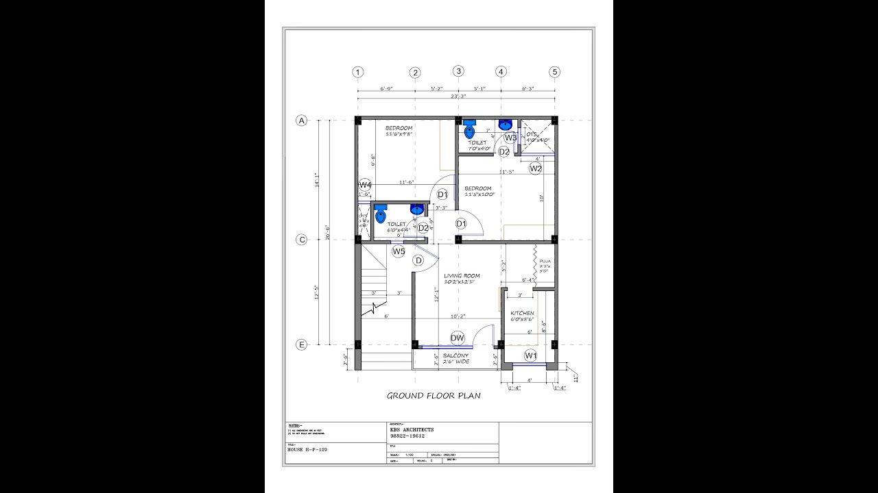 24 x 30 House H P 130 Short video Working drawings