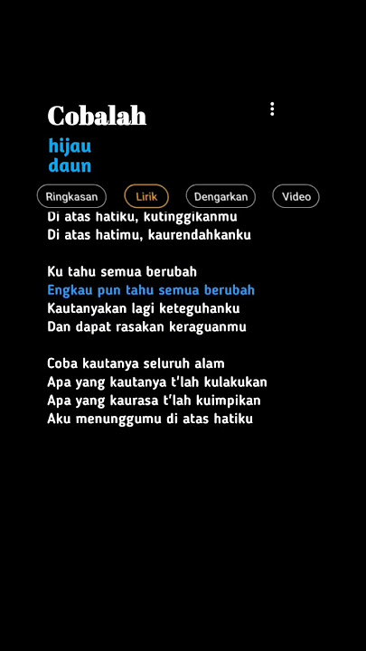 cobalah - hijau daun ( lirik lagu ) #shorts #liriklagu #liriklaguindonesia #lagupop