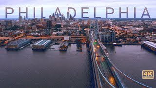 Flying Over Philadelphia | Relaxing Film with Calming Music [4k Drone Video]