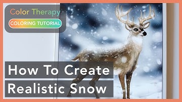 Digital Painting Tutorial: How To Color Realistic Snow | Color Therapy Adult Coloring