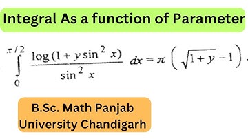 Q9 Integral as a function of parameter || Bsc Math