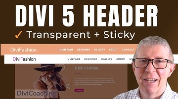 Divi Five - Ultimate Header. Build a transparent, sticky, responsive, header + logo change on sticky
