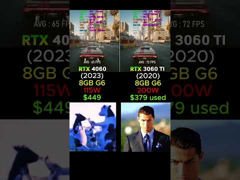 RTX 4060 VS RTX 3060 TI #shorts #pcgaming #pc #graphicscard #gpu #gaming #comparison
